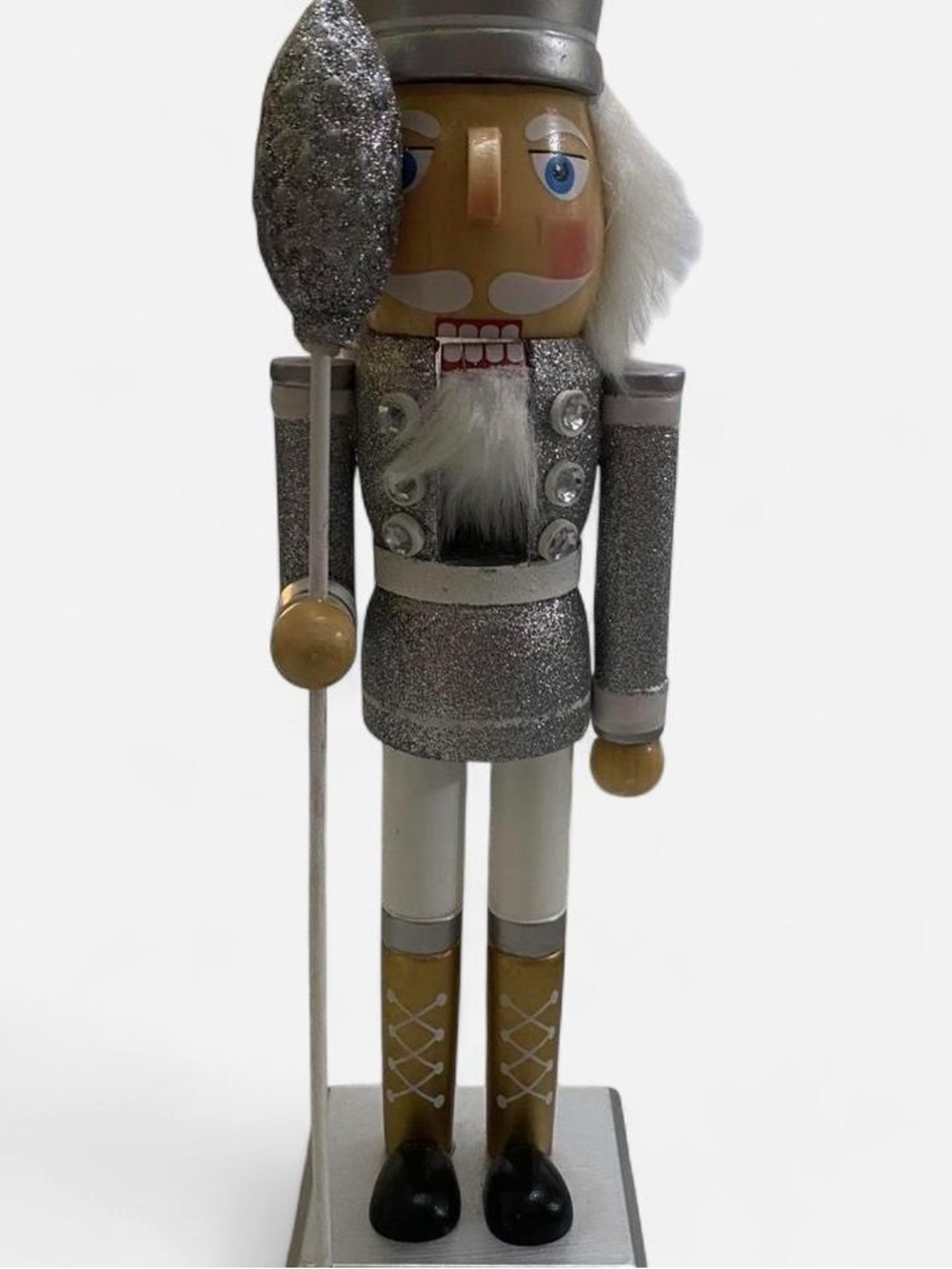 Silver & Gold Nutcracker Soldier Figurine - Holiday Home Art